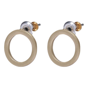 Liv Gold Plated Flat Circle Stud Earrings