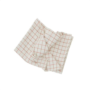 OYOY Grid Tablecloth in Off White/Red in Various Sizes