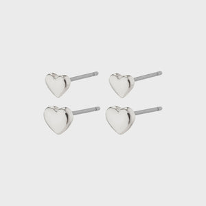 Pilgrim Heart Stud Earrings Set of Two