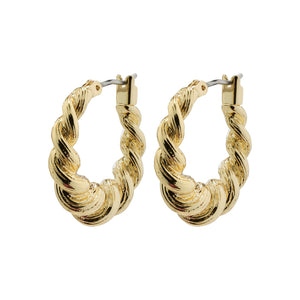 Pilgrim Eileen Twirl Hoop Earrings in Gold or Silver