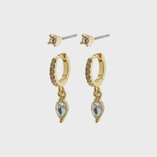 Load image into Gallery viewer, Pilgrim Gold Crystal Earrings Set