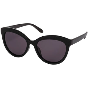 Tulia Cat-Eye Sunglasses in Black Glossy Frame with Smokey Lense