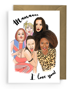 Spice girls card Mother’s Day mum greeting card