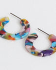 Jessica Resin Red Orange Lilac Hoops