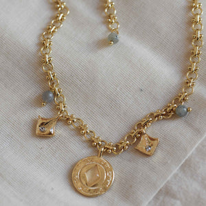 Nomad Gold Plated Rose Quartz Necklace