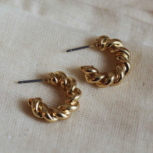 Gabrina Thick Twist Huge Hoops in Gold - Wear Layered