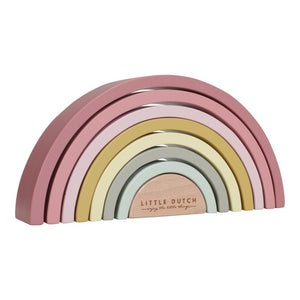 Wooden Rainbow Stacking Tower / Pink