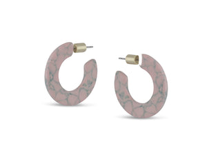 Annabelle Resin Hoops Pink and Green