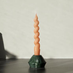 Wavy Candle in Salmon
