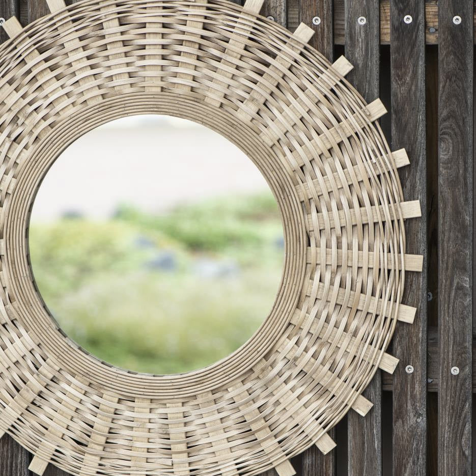 Mirror With Bamboo Braid