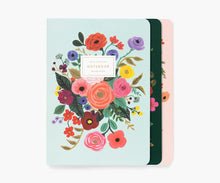 Load image into Gallery viewer, Garden Party Stitched Notebook Set of three Rifle Paper