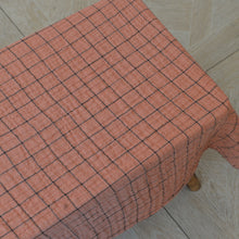 Load image into Gallery viewer, Cotton Check Tablecloth / Coral Pink