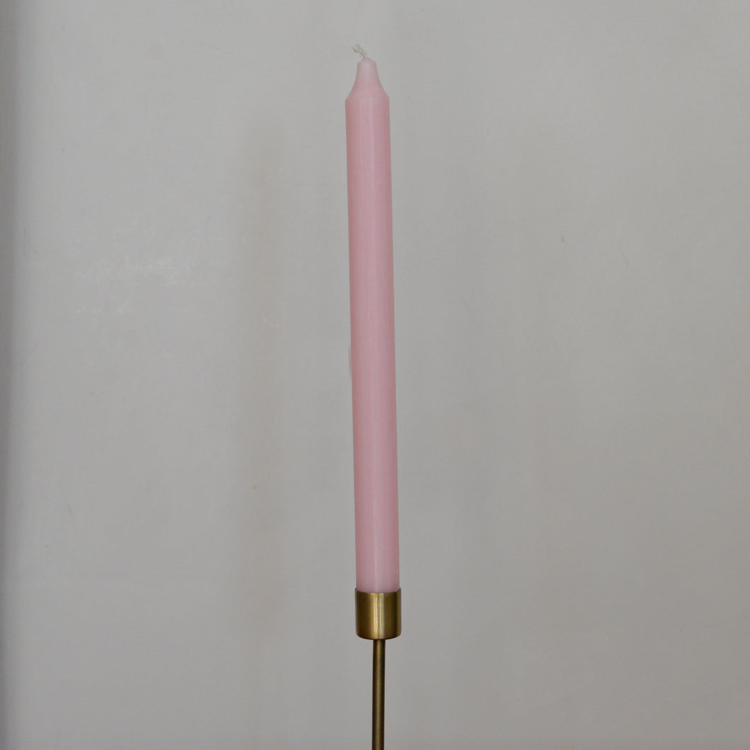 Single Tall Rustic Dinner Candle / Light Pink