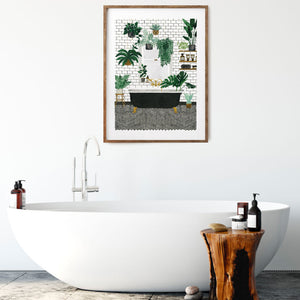 Bathtub and Plants Print (Choice of two sizes)