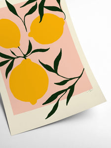 Anna Mörner Pink Lemons Art Print (Various Sizes)