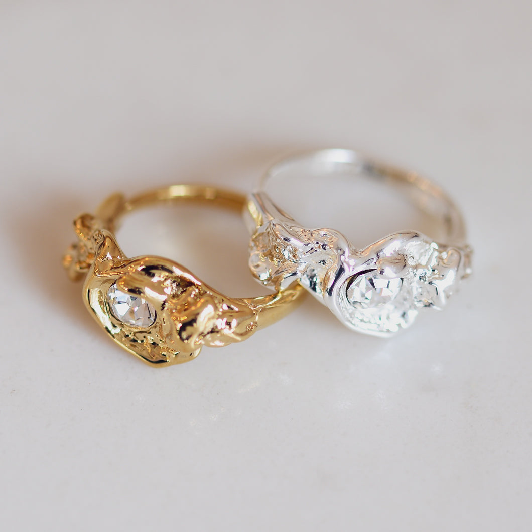 Pilgrim Belief Crystal Ring in Gold or Silver Plating