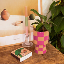 Load image into Gallery viewer, Bahne Check Plant Pot in Peach and Pink