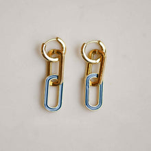 Load image into Gallery viewer, Big Metal London Navy Paperclip Chain Earrings