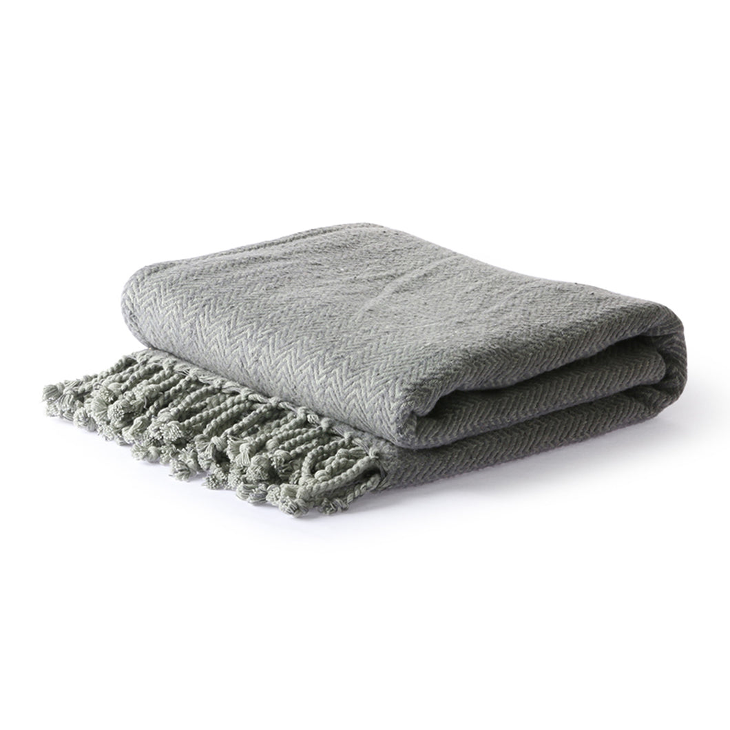 Brushed Cotton Throw in Grey hk living