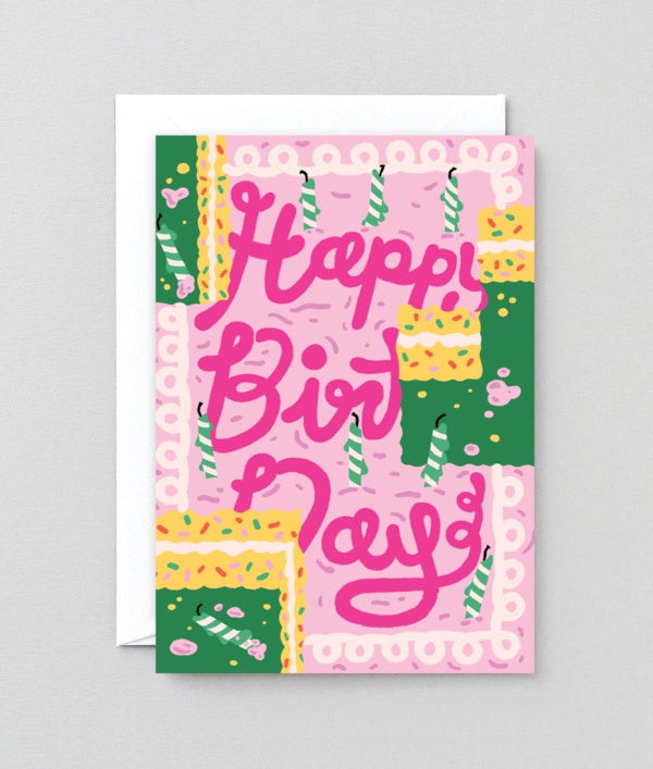 Wrap Pink Birthday Cake Card