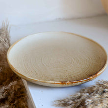 Load image into Gallery viewer, Ceramic Dinner Plate in Rustic Cream/Brown