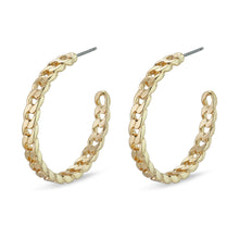 Load image into Gallery viewer, Chain Hoop Yggdrasil Gold Plated Earrings