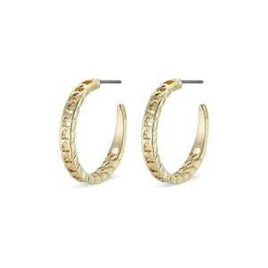 Chain Hoop Yggdrasil Gold Plated Earrings in Medium