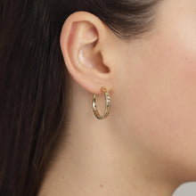 Load image into Gallery viewer, Chain Hoop Yggdrasil Gold Plated Earrings in Medium