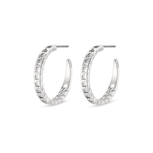 Chain Hoop Yggdrasil Silver Plated Earrings in Medium