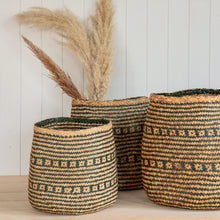 Load image into Gallery viewer, Cozy Handle-less Natural/Black Patterned Basket in S, M or L
