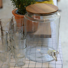 Load image into Gallery viewer, Glass Drinks Dispenser With Wooden Lid