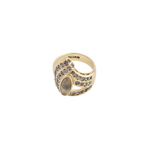 Delise Gold Plated Crystal and Stone Statement Ring