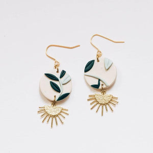 Pepper You Foliage Earrings with Brass Drop
