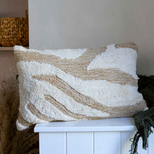 Load image into Gallery viewer, Fluffy Cushion in White and Beige by HK Living