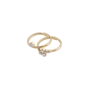 Fran Set of Two Gold Plated Crystal Rings pilgrim