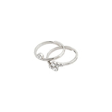 Load image into Gallery viewer, Fran Set of Two Silver Plated Crystal Rings pilgrim