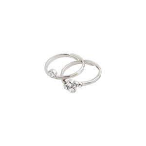 Fran Set of Two Silver Plated Crystal Rings pilgrim