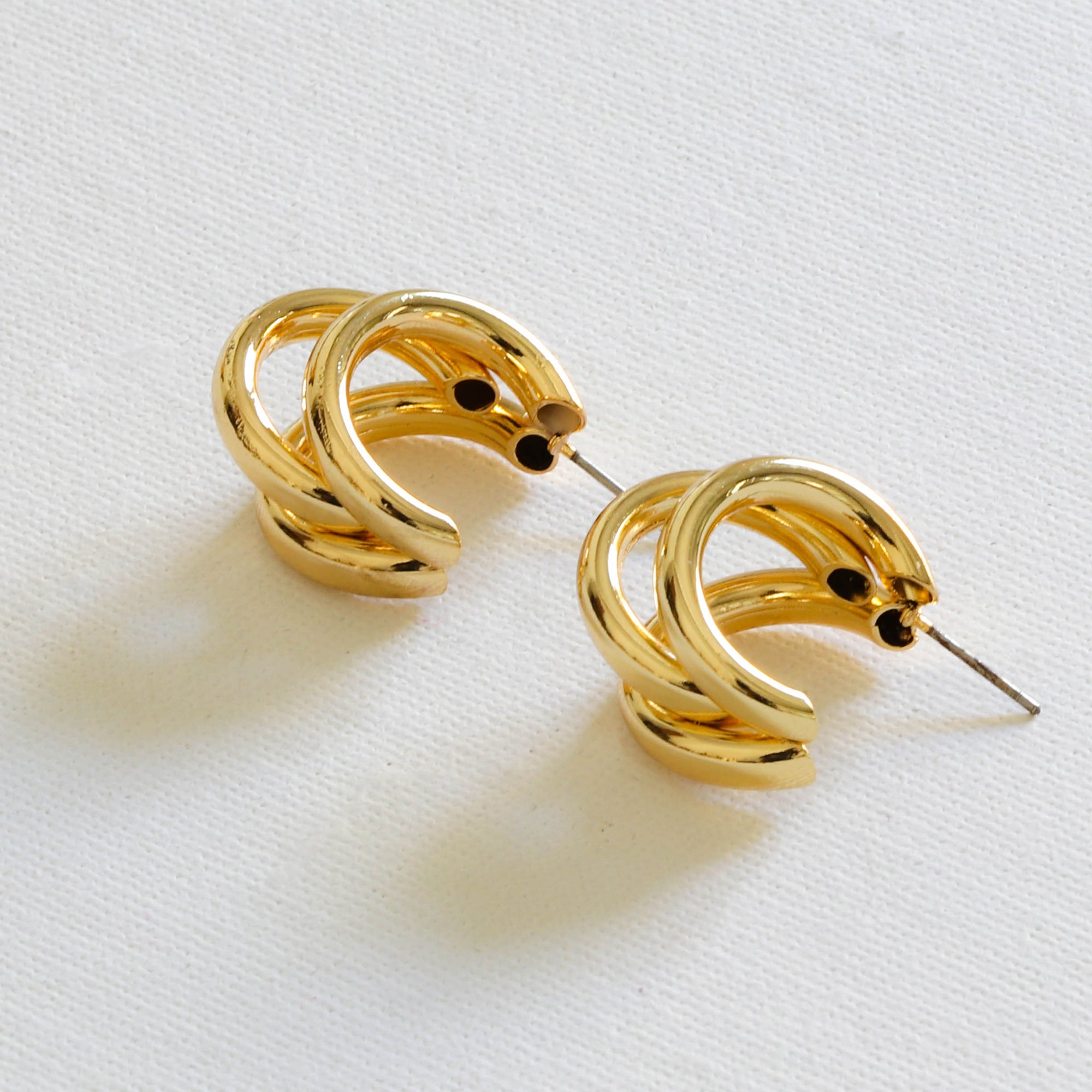 Gisele Turbular Plated Gold Plated Hoops