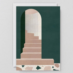 Green Arch With Stairs Card