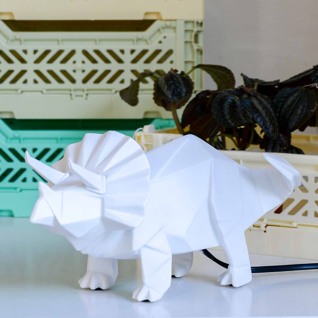 House of Disaster White Triceratops Lamp