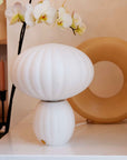 Hubsch glass white opal table lamp