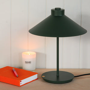 Hubsch Green Metal Table Lamp front view