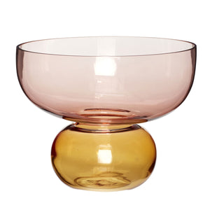 Hubsch Rosa and Amber Coloured Glass Bowl