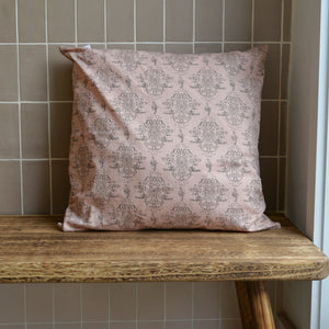 Cotton Print Cushion / Rose Pink