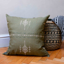 Load image into Gallery viewer, Inka green cushion square khaki green house doctor