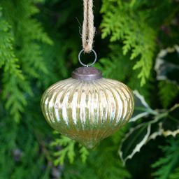 Silver Crackle Onion Bauble