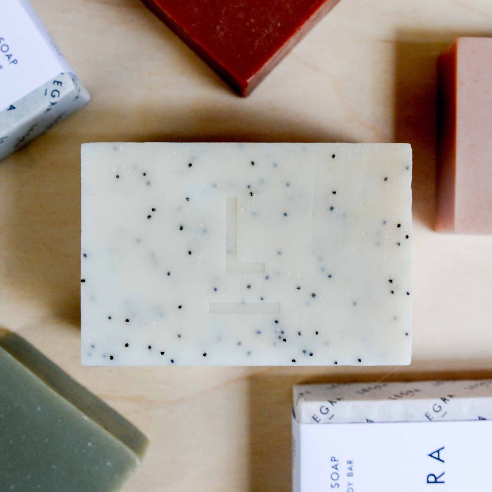 Legra Poppy Seed & Honey Soap with Petitgrain and Orange antimicrobial acne fighting