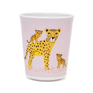 Leopard Melamine Kids Cup in Orchid