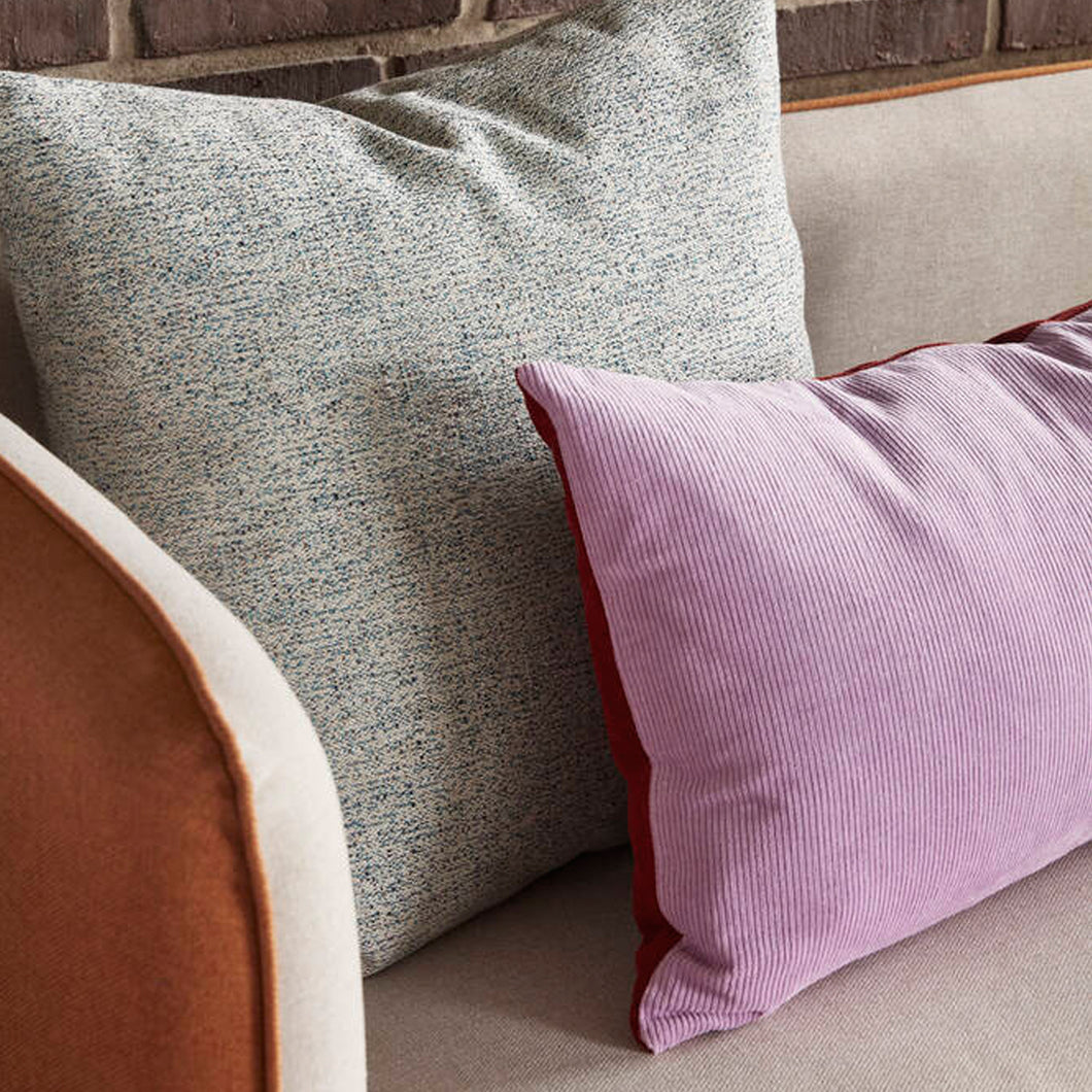 Lilac and Red Corduroy Cushion with Filler HK Living