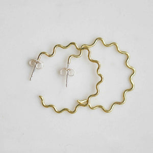 Lima Lima Wavy Brass Hoops Large